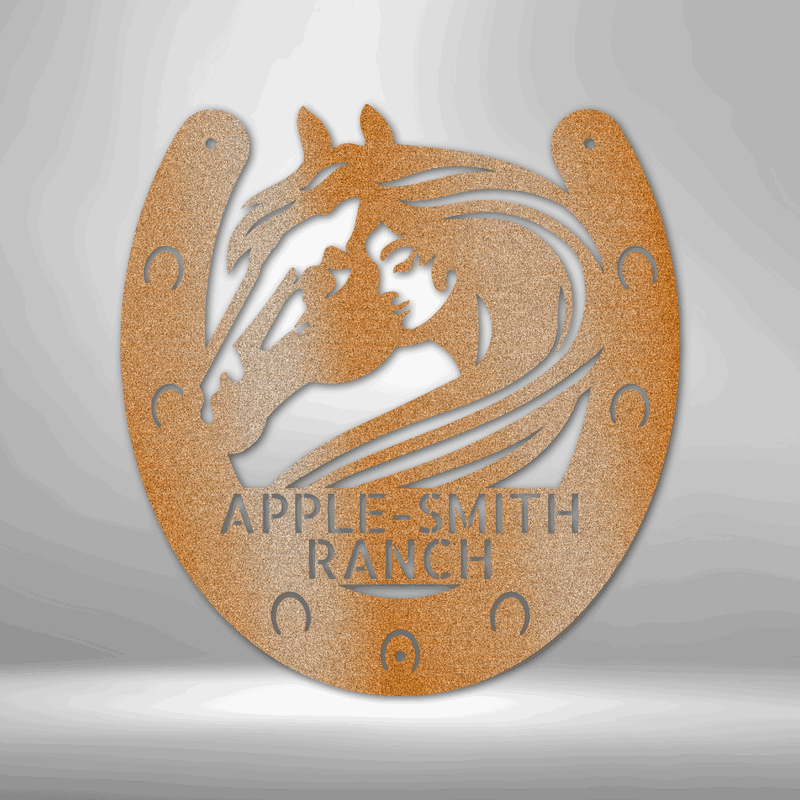 Personalized Horse Owner Monogram Metal Wall Sign| Custom Equestrian Metal Wall Sign| | Horse lover Gift Idea| A Girl and her Horse Metal Wall Sign