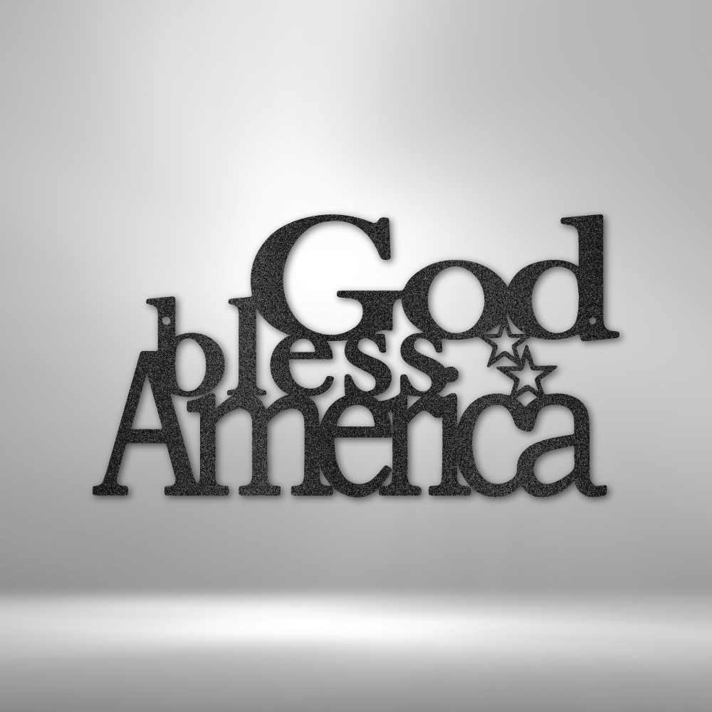 God Bless America Metal Wall Sign | Patriotic Wall Art | Military Wall Art | Gift Ideas for War Veterans