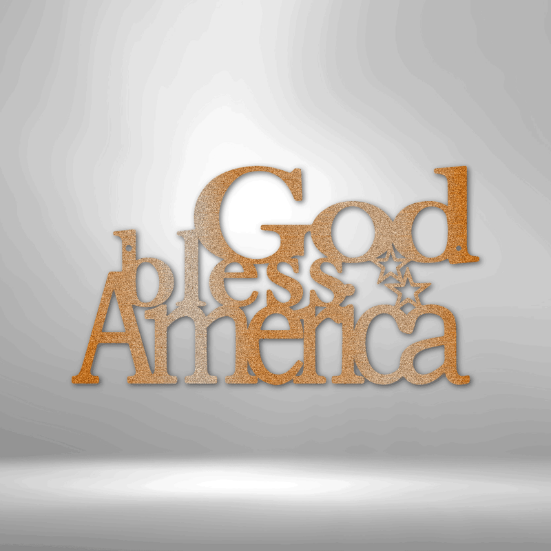 God Bless America Metal Wall Sign | Patriotic Wall Art | Military Wall Art | Gift Ideas for War Veterans
