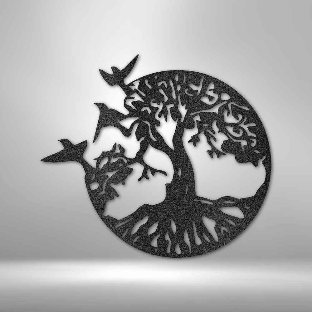 Take Flight Tree Metal Wall Art| Family Tree metal Wall Art| Minimalist Metal Home Decor| Circle of life Art