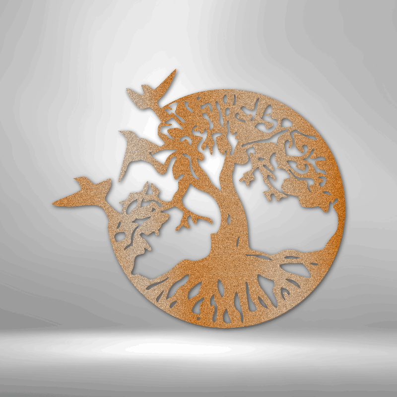 Take Flight Tree Metal Wall Art| Family Tree metal Wall Art| Minimalist Metal Home Decor| Circle of life Art