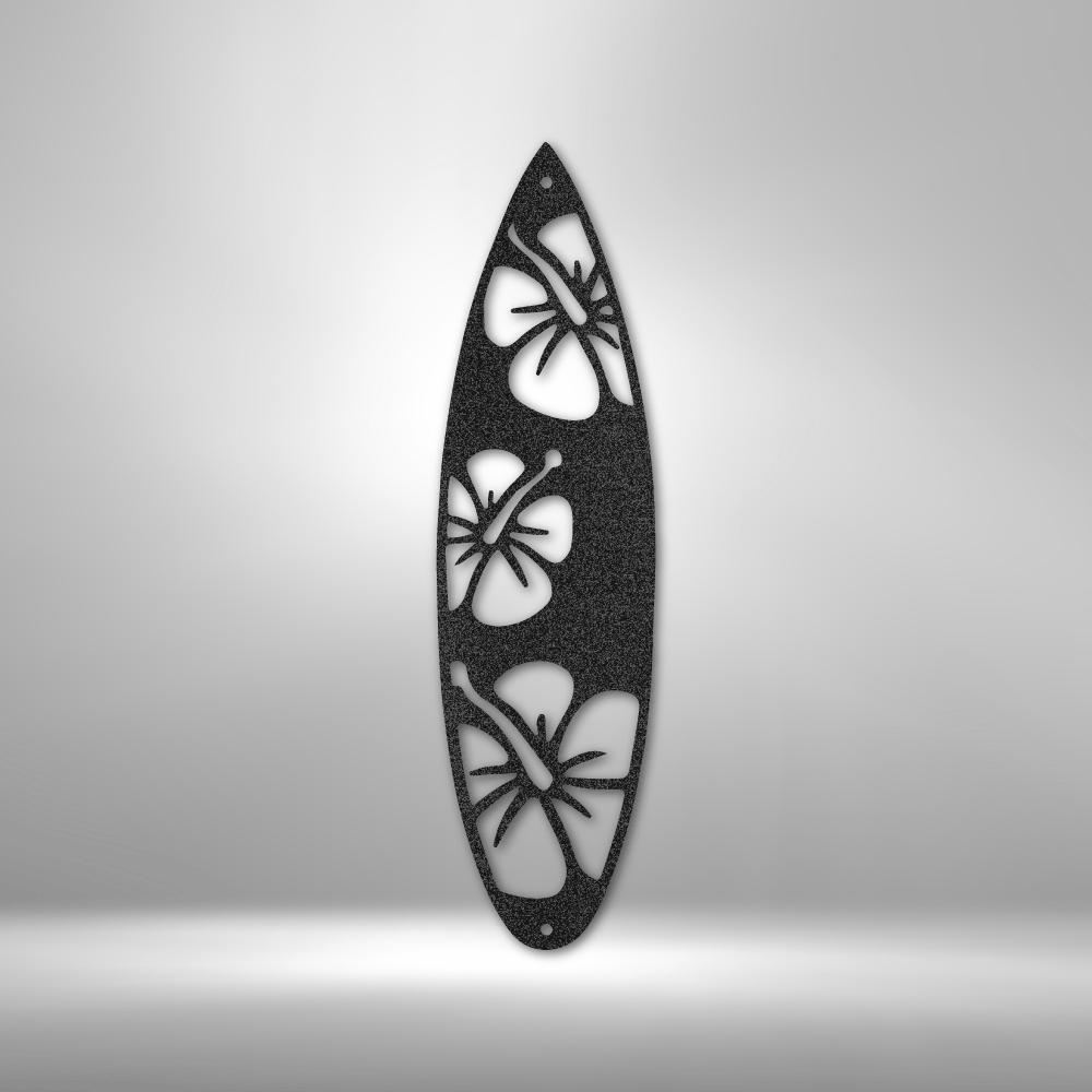 Surf Board Flowers Metal Wall Art | Floral Surfboard Wall Art| Surfer Themed Wall Art | Gift for Her