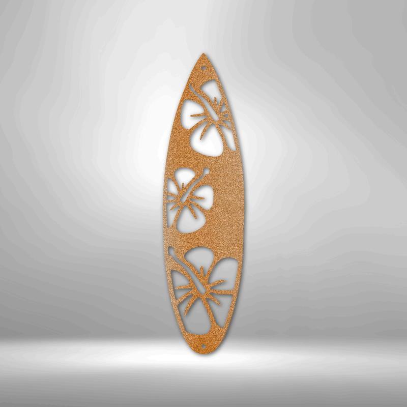 Surf Board Flowers Metal Wall Art | Floral Surfboard Wall Art| Surfer Themed Wall Art | Gift for Her