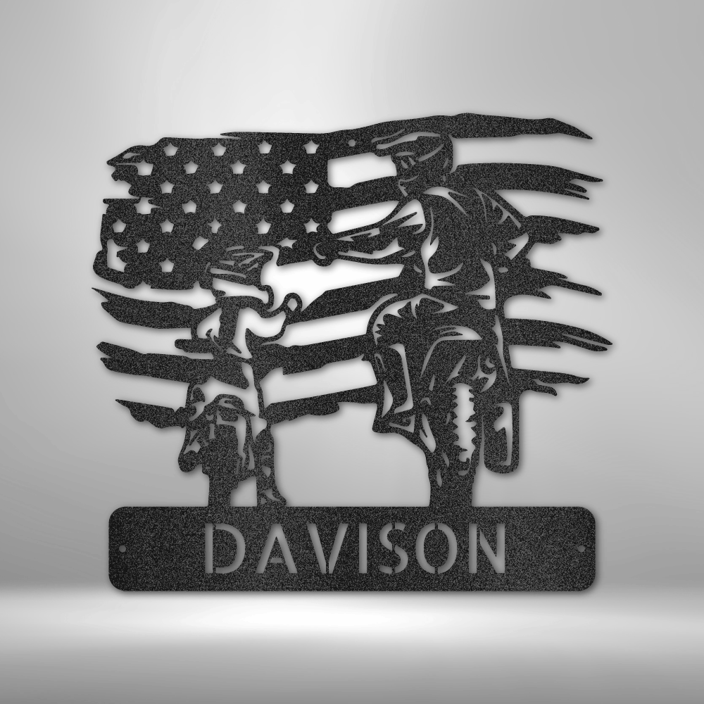 Personalized American Motocross Family Monogram Metal Wall Sign| Father & Son Motocross Metal Sign| Big Brother & Little Brother Motocross Sign| Riding Partner Gift for Him