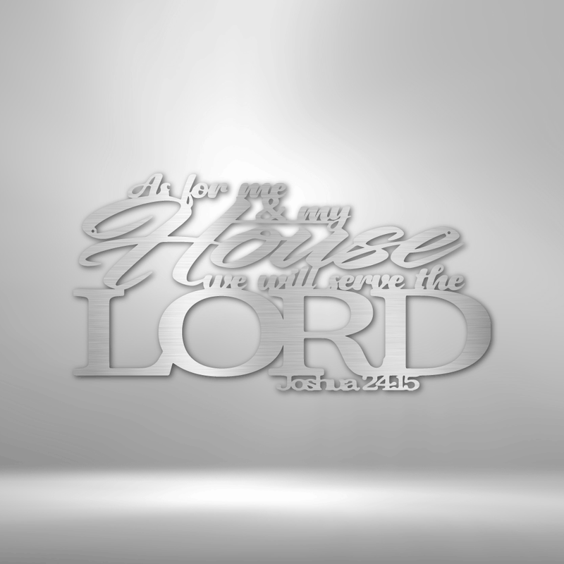 Joshua 24.15 Metal Wall Sign Quote | Large Metal Bible Verse Wall Art| Biblical Metal Wall Art