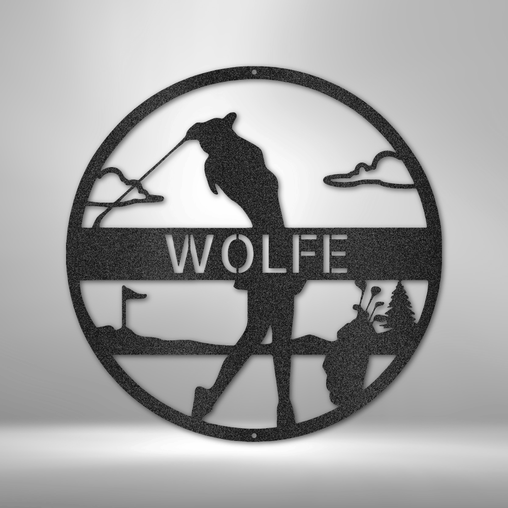 Personalized Female Golfer Monogram Metal Wall Art| Custom Laser Cut Metal Wall Sign| Christmas Gift Idea| Custom Female Golfer Wall Art