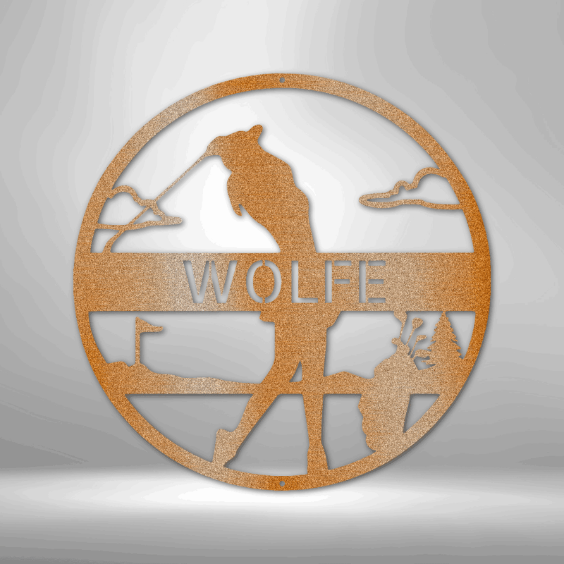 Personalized Female Golfer Monogram Metal Wall Art| Custom Laser Cut Metal Wall Sign| Christmas Gift Idea| Custom Female Golfer Wall Art