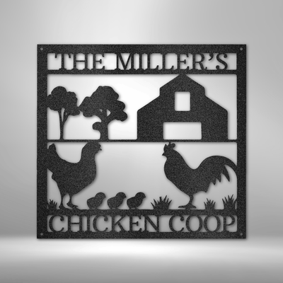 Personalized Chicken Coop Monogram Metal Wall Sign| Hen House Home Decor| Farm House themed Metal Home Decor| Backyard Coop Decor