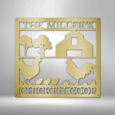 Personalized Chicken Coop Monogram Metal Wall Sign| Hen House Home Decor| Farm House themed Metal Home Decor| Backyard Coop Decor