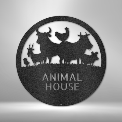 Personalized Animal House Monogram Metal Wall Signs|Farm Animal Metal Decor| Steel Cut Metal Wall Sign| Rustic Living | Housewarming Gift