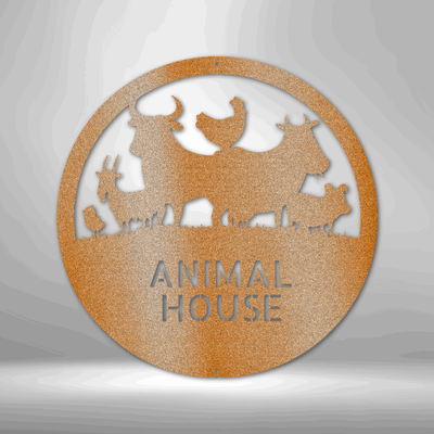 Personalized Animal House Monogram Metal Wall Signs|Farm Animal Metal Decor| Steel Cut Metal Wall Sign| Rustic Living | Housewarming Gift