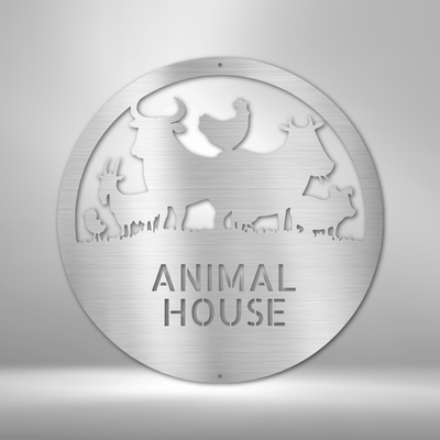 Personalized Animal House Monogram Metal Wall Signs|Farm Animal Metal Decor| Steel Cut Metal Wall Sign| Rustic Living | Housewarming Gift