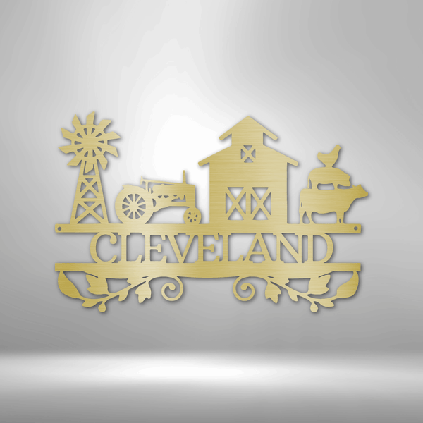 Personalized Farm Life Monogram Metal Wall Sign| Metal Farm Style Wall ...