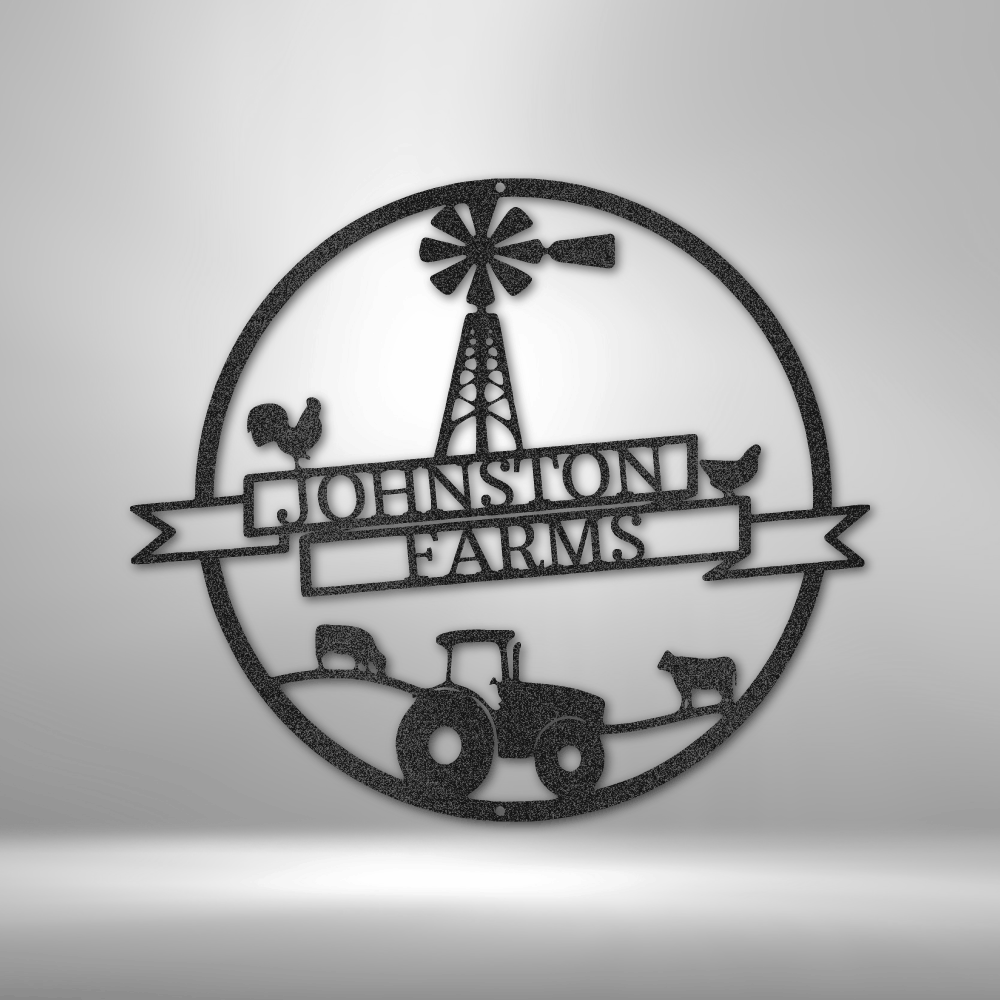Personalized Farm Banner Monogram Metal Wall Art| Custom Metal Farm House Decor|