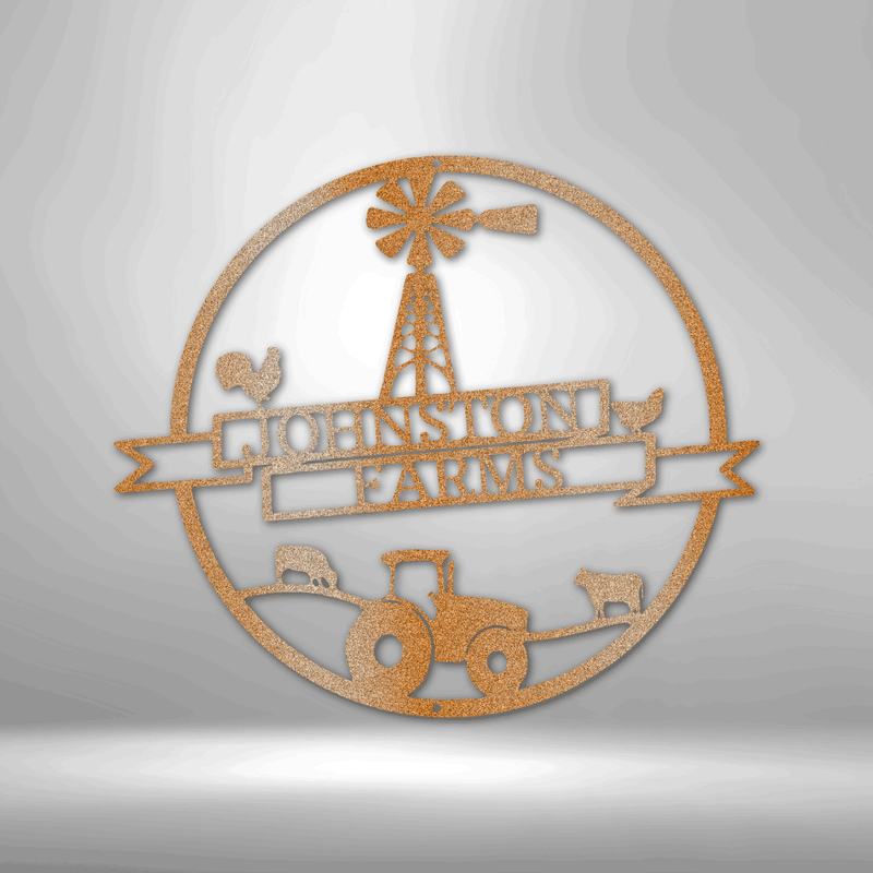 Personalized Farm Banner Monogram Metal Wall Art| Custom Metal Farm House Decor|
