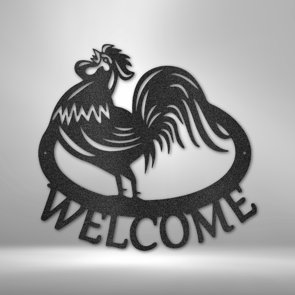 Welcome Rooster Metal Wall Art Sign| Farm house themed Metal Wall Art| Welcome Metal Wall Plaque