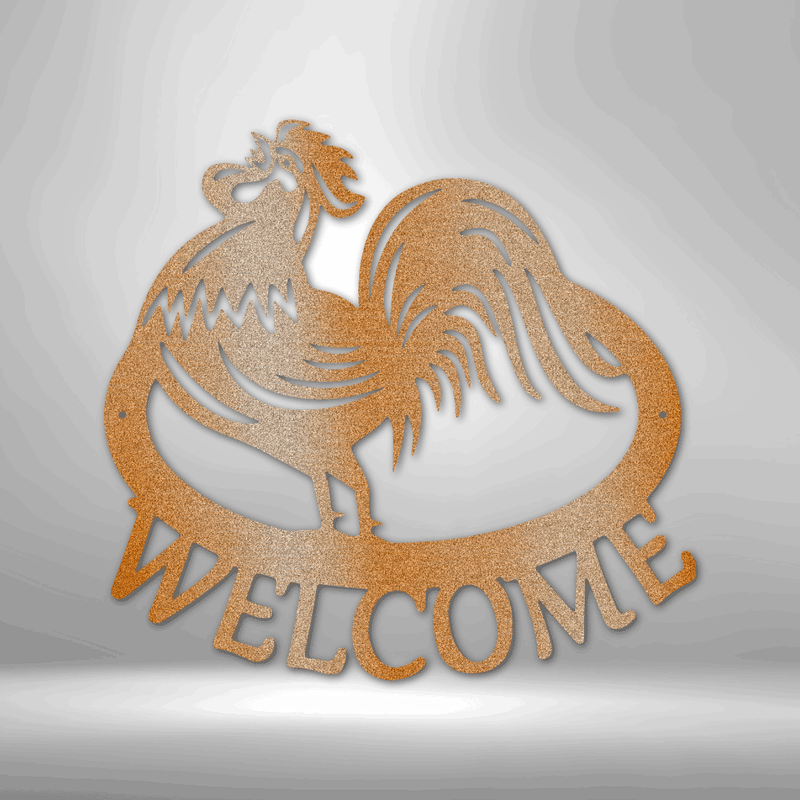 Welcome Rooster Metal Wall Art Sign| Farm house themed Metal Wall Art| Welcome Metal Wall Plaque