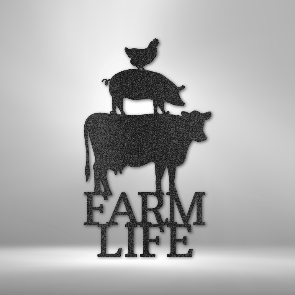 Farm Life Animals Metal Wall Art| Steel Cut Metal Wall Sign| Rustic Living | Housewarming Gift