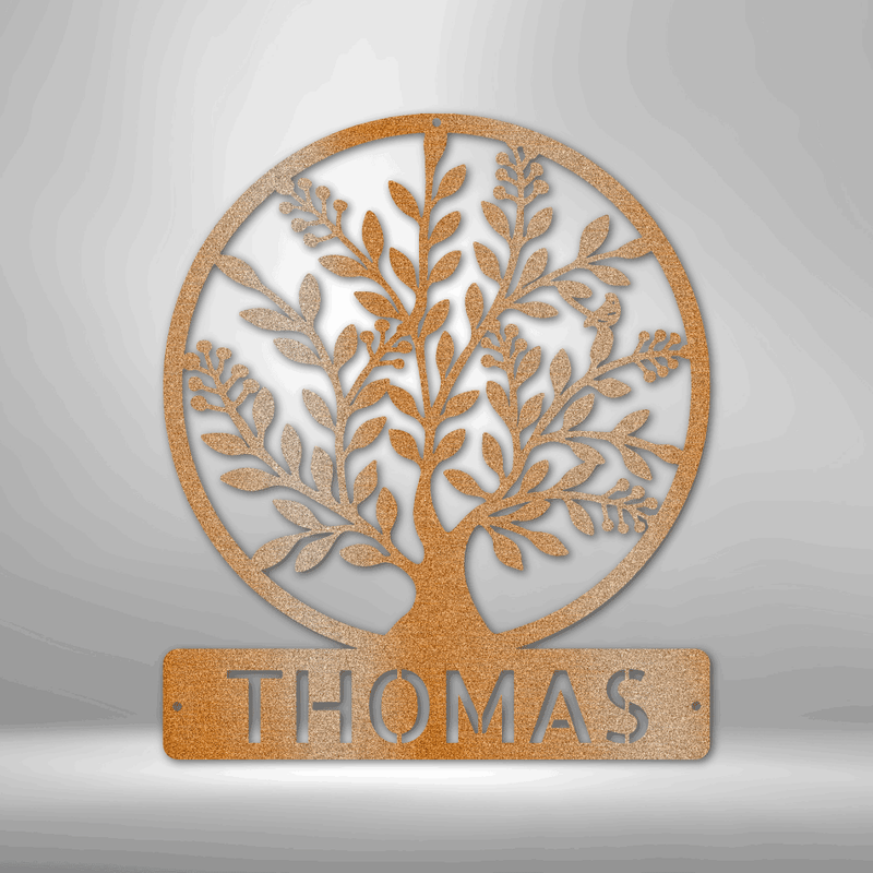 Personalized Simple Tree Monogram Metal Wall Sign| Wedding Gift Idea| Housewarming Gift| Newlywed Couple Gift Idea