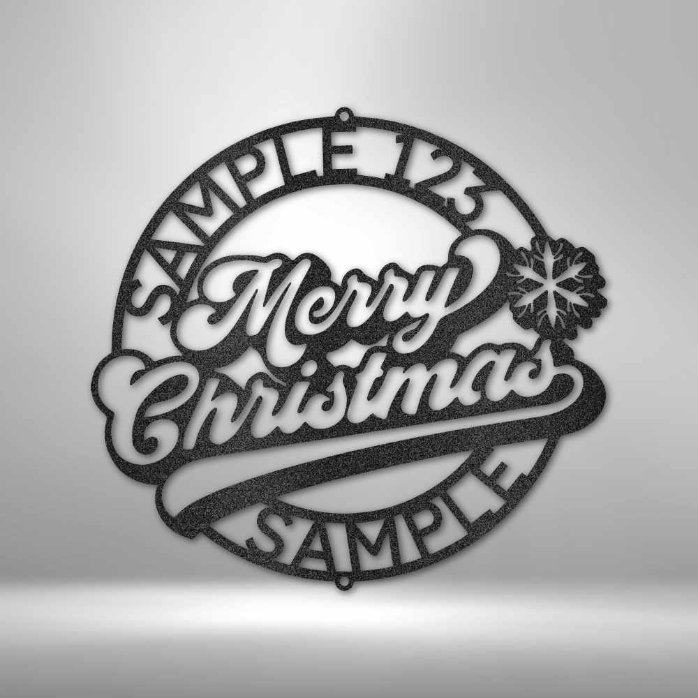 Personalized Merry Christmas Monogram Metal Wall Art| Christmas Gift Idea| Holiday Housewarming Gift