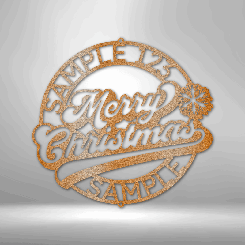 Personalized Merry Christmas Monogram Metal Wall Art| Christmas Gift Idea| Holiday Housewarming Gift