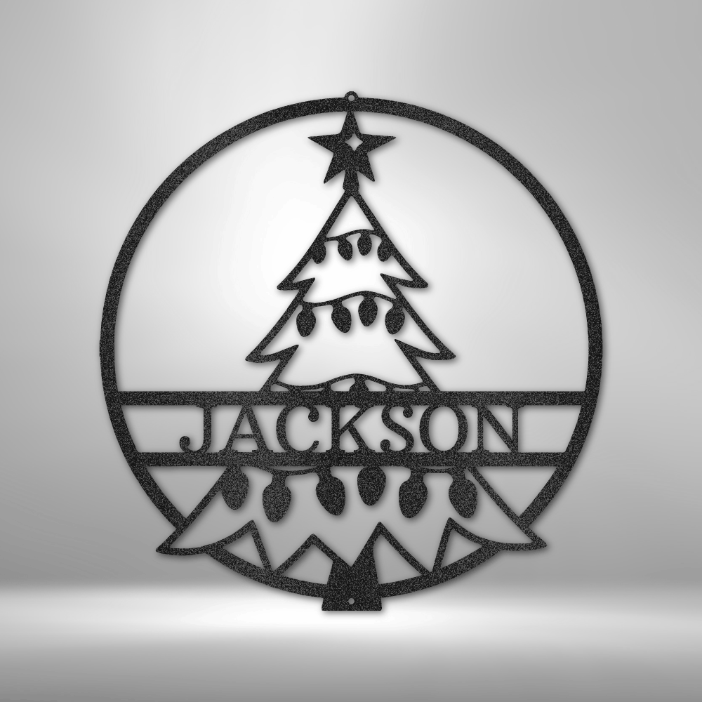 Personalized Christmas Tree Monogram Metal Wall Art | Christmas Gift Idea| Holiday Housewarming  Gift