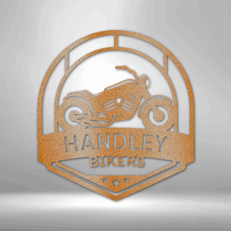Handley Bikers Love to Ride Monogram Metal Wall Sign| Rustic Motorcycle Metal Wall Decor| Love to Ride Laser Cut Wall Sign