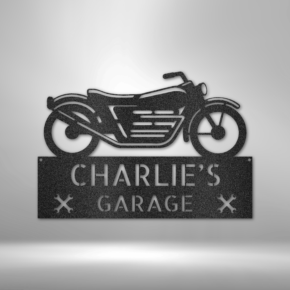 Motorcycle Adventure Monogram Metal Wall Sign| Metal Name Sign| Motorcycle Themed Gift Idea| Workshop Personalized Sign