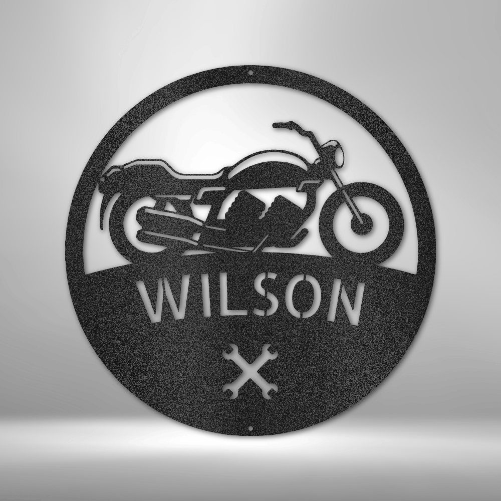 Personalized Motorcycle Master Monogram Metal Sign| Motorcycle Garage Metal Wall Sign| Biker gift ideas for Him