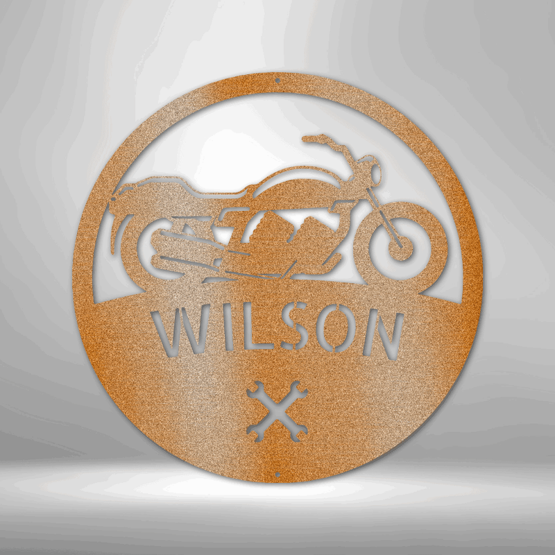 Personalized Motorcycle Master Monogram Metal Sign| Motorcycle Garage Metal Wall Sign| Biker gift ideas for Him