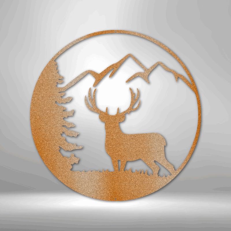 Graceful Deer Metal Wall Sign| Deer Hunting Metal Wall Sign| Deer Mountain Lodge Script Wall Art| Gift Idea for Deer Hunters