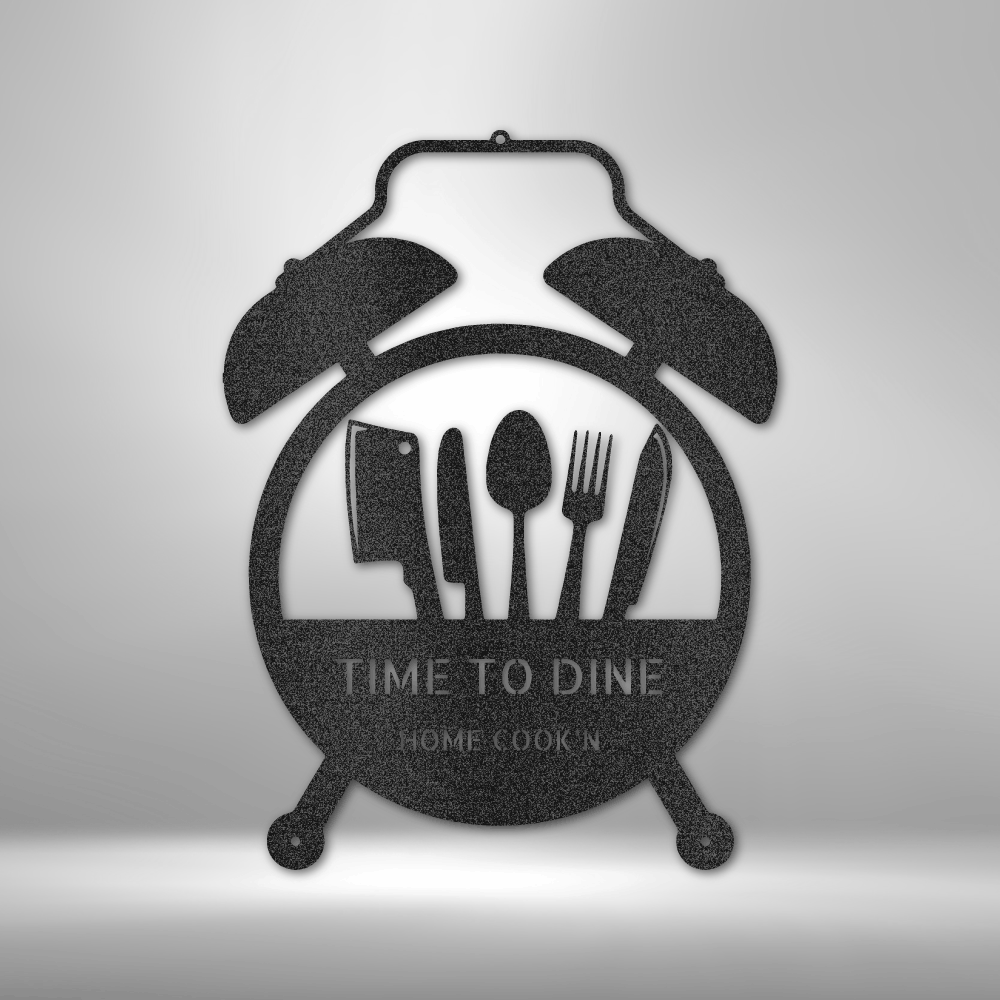 Food Time Monogram Metal Wall Art| Large Metal Kitchen/ Dining Room Decor|Time to Dine metal Wall Sign