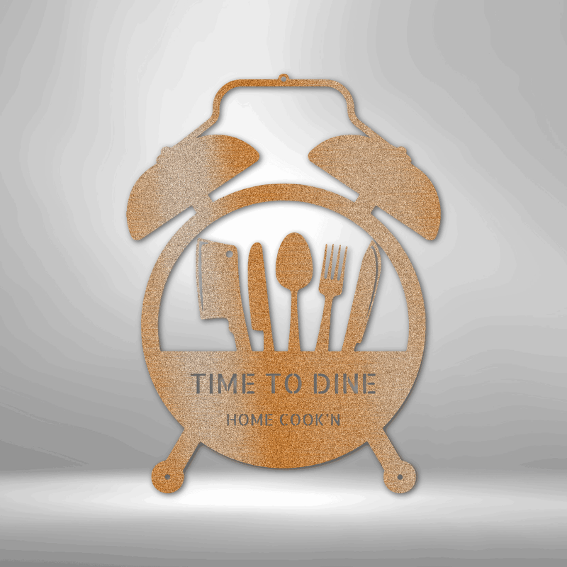 Food Time Monogram Metal Wall Art| Large Metal Kitchen/ Dining Room Decor|Time to Dine metal Wall Sign