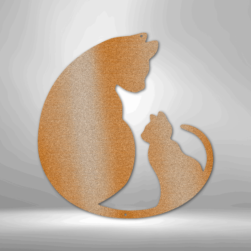 Cat Lover Metal Wall Art| Cat & Kitten Metal Wall Sign| Cat Lover Metal Home Decor| Metal Pet Home Decor