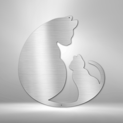 Cat Lover Metal Wall Art| Cat & Kitten Metal Wall Sign| Cat Lover Metal Home Decor| Metal Pet Home Decor