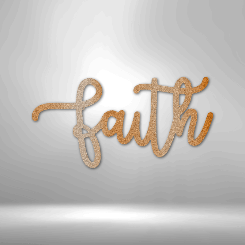 Faith Script Metal Wall Art | Laser Cut Metal Wall Sign| Religious Metal Wall Sign| Faith Metal Cutout Sign| Metal Home Decor Wall Art| Inspirational Metal Wall Words