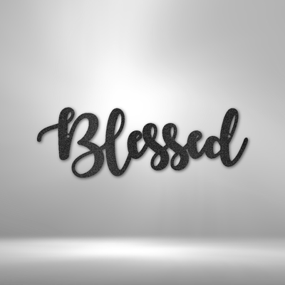 Blessed Script Metal Wall Art| Metal Decorative Script Wall Art| Inspirational Metal Wall Words| Christian Wall Art