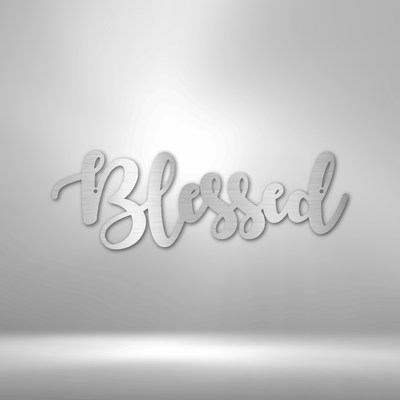 Blessed Script Metal Wall Art| Metal Decorative Script Wall Art| Inspirational Metal Wall Words| Christian Wall Art