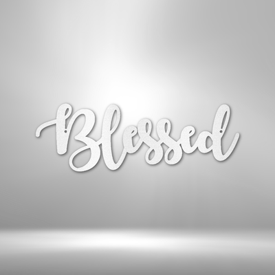 Blessed Script Metal Wall Art| Metal Decorative Script Wall Art| Inspirational Metal Wall Words| Christian Wall Art