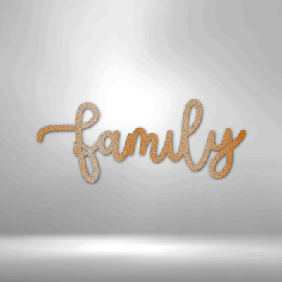 Family Script Metal Wall Art| Entryway Decor| Housewarming Gift Idea for Her| Metal Wall Art
