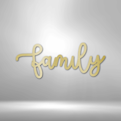 Family Script Metal Wall Art| Entryway Decor| Housewarming Gift Idea for Her| Metal Wall Art