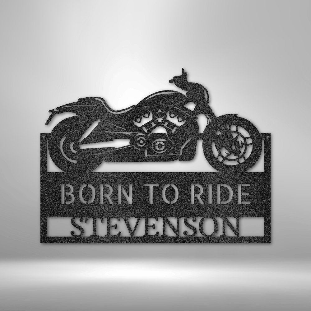 Personalized Cruiser Workshop Monogram Metal Wall Sign| Custom Motorcycle Metal Wall Sign | Born to Ride Laser Cut Metal Wall Art