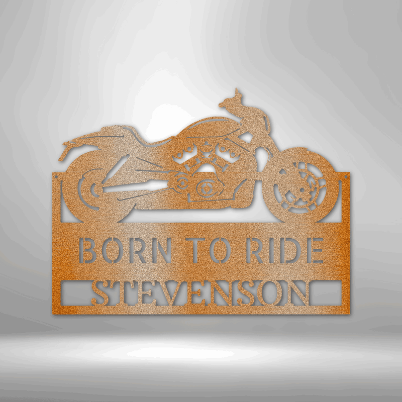 Personalized Cruiser Workshop Monogram Metal Wall Sign| Custom Motorcycle Metal Wall Sign | Born to Ride Laser Cut Metal Wall Art