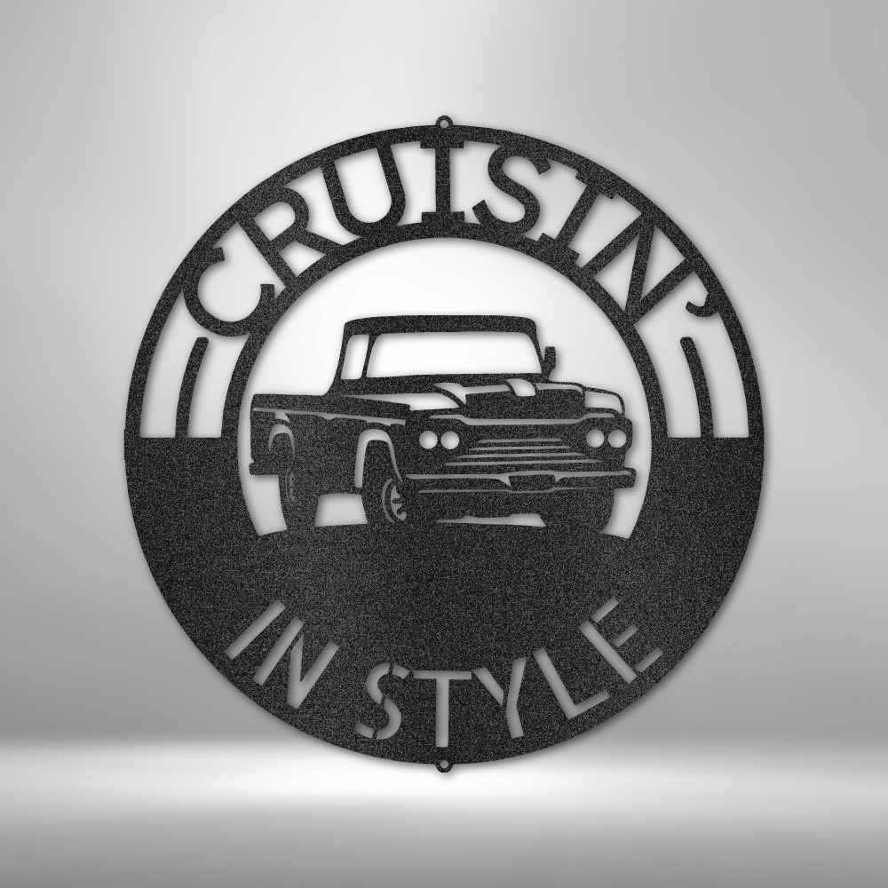 Classic Pickup Truck Monogram Metal Wall Sign| Ford Pick up Metal Sign| Chevy Pick up Metal Sign| Classic Pick Up Truck Metal Wall Art
