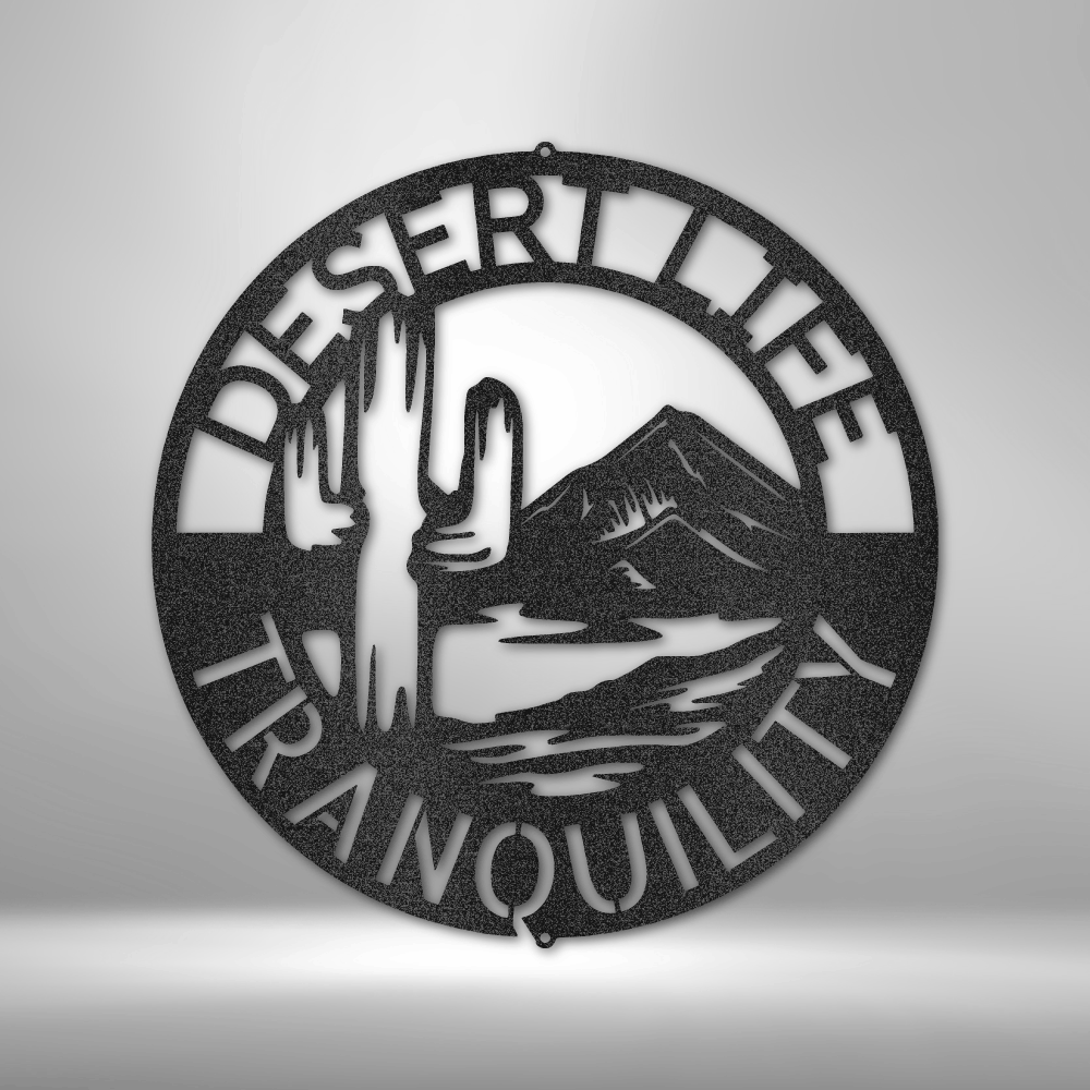 Personalized Desert Life Monogram Metal Wall Sign| Airbnb Home Decor|Metal Desert Wall Art