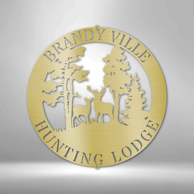 Personalized Deer Scene Metal Wall Sign | Cabin Family Name Metal Wall Sign| Deer Family Metal Lodge Sign