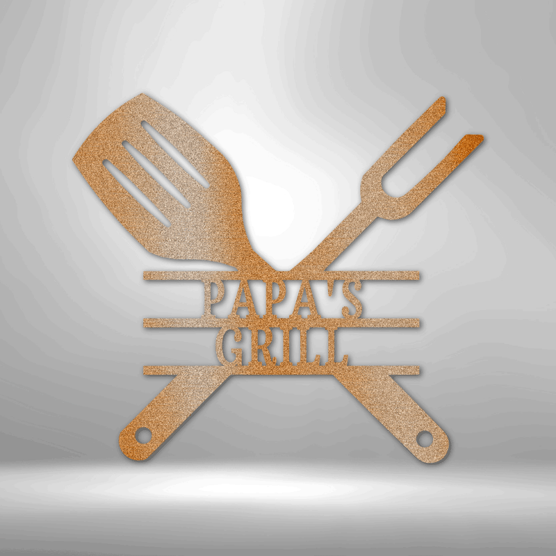 Personalized Grilling Utensils Metal Wall Sign| Custom Chef Wall Art| Custom Cook Wall Art| Grill Master Gift Idea