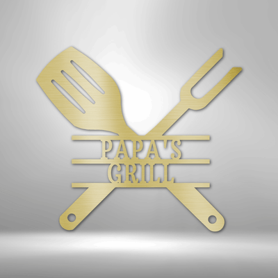 Personalized Grilling Utensils Metal Wall Sign| Custom Chef Wall Art| Custom Cook Wall Art| Grill Master Gift Idea