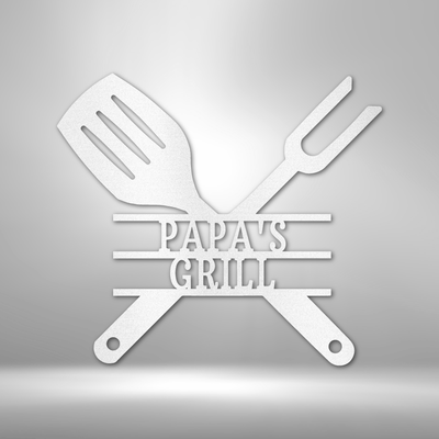 Personalized Grilling Utensils Metal Wall Sign| Custom Chef Wall Art| Custom Cook Wall Art| Grill Master Gift Idea