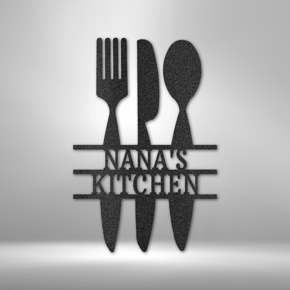 Personalized Kitchen Utensil Monogram Metal Wall Sign| Custom Kitchen/ Dining Room Metal Decor| Gift idea for new Restaurant